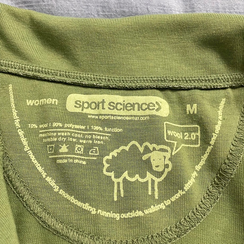 Sport Science wool 2.0 base-layer top pullover half zip green outdoor thumbholes - Picture 9 of 9